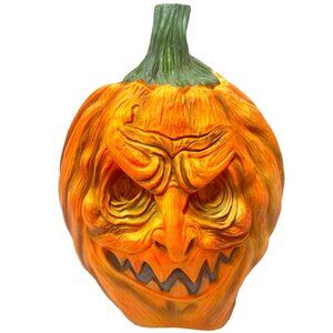 RARE Realistic Detailed Evil Pumpkin Lantern Head Halloween Mask Costume, New